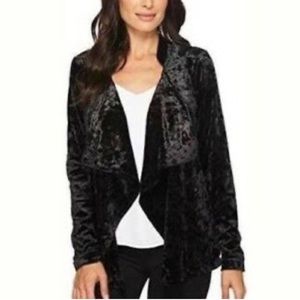 BLANK NYC jacket crushed velvet moto zipped black size XS